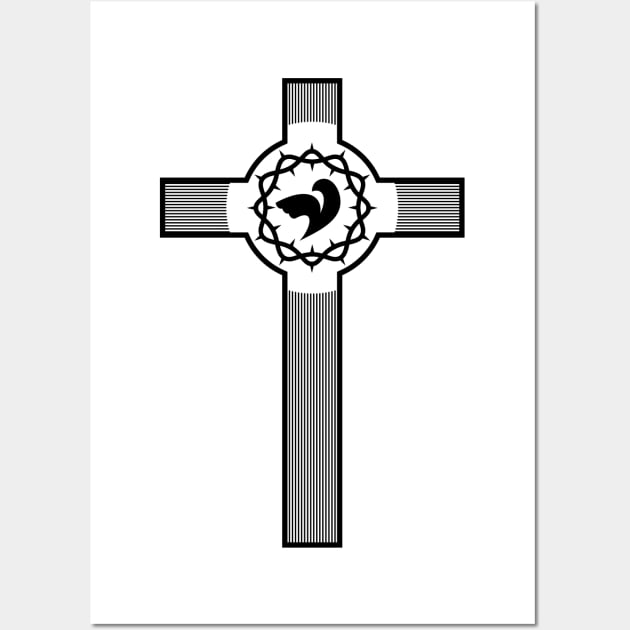 Christian cross and dove - a symbol of the Spirit Wall Art by Reformer